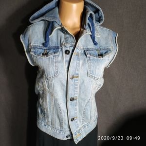 Sleeveless denim jacket hoodie Topman XS‎